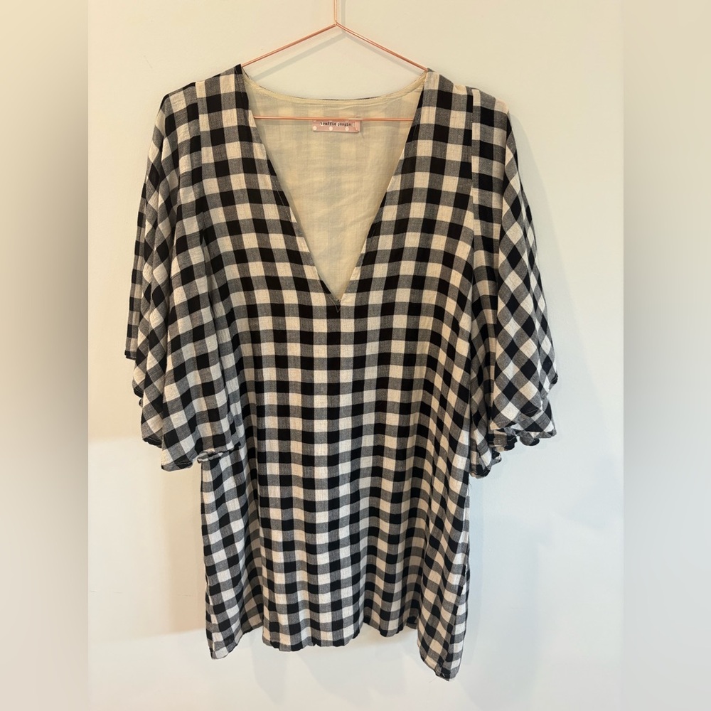 Traffic People Cream and Black Tunic -marked S (fits more like M)